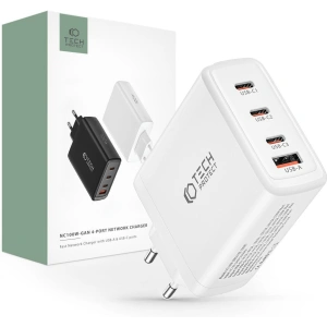 Hurtownia GSM - Síťová nabíječka Tech-Protect NC100W-GaN 4-portová síťová nabíječka PD 100W QC 3.0 bílá - THP2167 - {ean13} - Hurt
