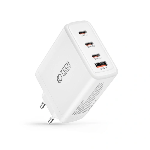 Ładowarka sieciowa Tech-Protect NC100W-GaN 4-port Network Charger PD 100W QC 3.0 White