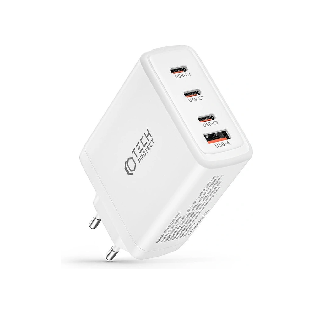 Hurtownia GSM - Síťová nabíječka Tech-Protect NC100W-GaN 4-portová síťová nabíječka PD 100W QC 3.0 bílá - THP2167 - {ean13} - Hurt