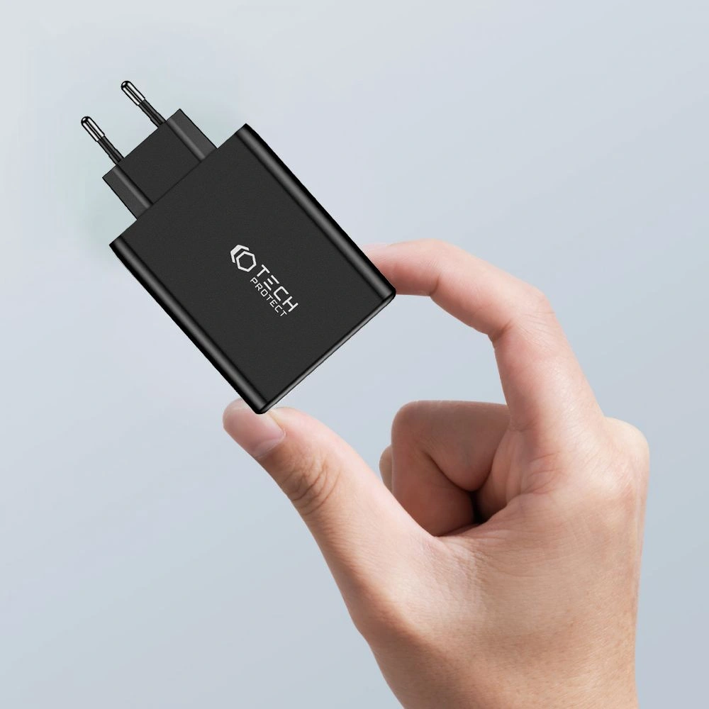 Hurtownia GSM - Síťová nabíječka Tech-Protect NC100W-GaN 4-portová síťová nabíječka PD 100W QC 3.0 černá - THP2168 - {ean13} - Hurt
