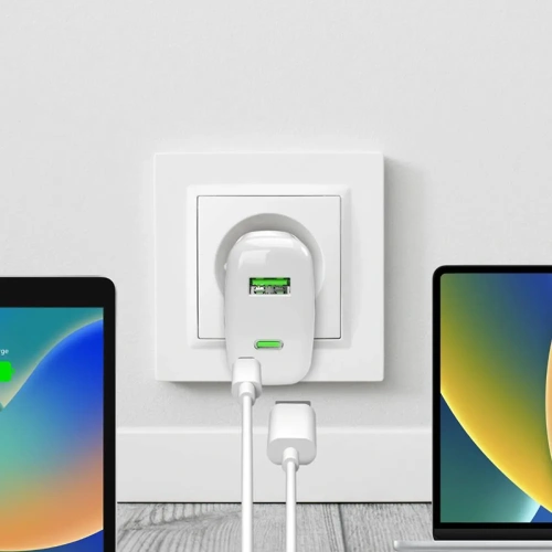 Ładowarka sieciowa PURO MiniPro Wall Charger GaN USB-C/USB-A 65W PD (biały)