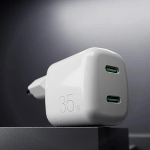 Hurtownia GSM - PURO MiniPro Wandladegerät GaN 2x USB-C 35W PD (weiß) - PUR724 - {ean13} - Hurt