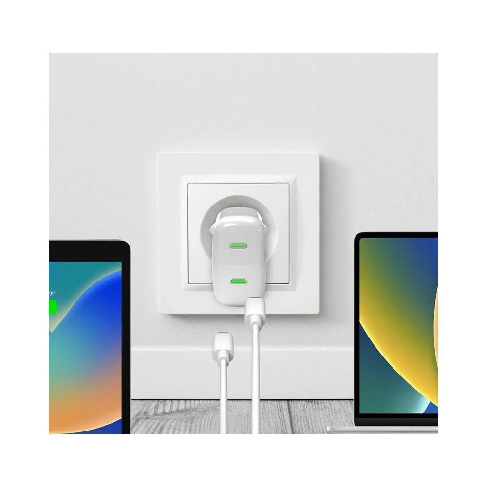 Hurtownia GSM - PURO MiniPro Wandladegerät GaN 2x USB-C 35W PD (weiß) - PUR724 - {ean13} - Hurt