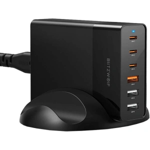 Hurtownia GSM - Ładowarka sieciowa Blitzwolf BW-S25 3xUSB-A + 3xUSB-C, 75W (czarna) - BLZ570 - {ean13} - Hurt