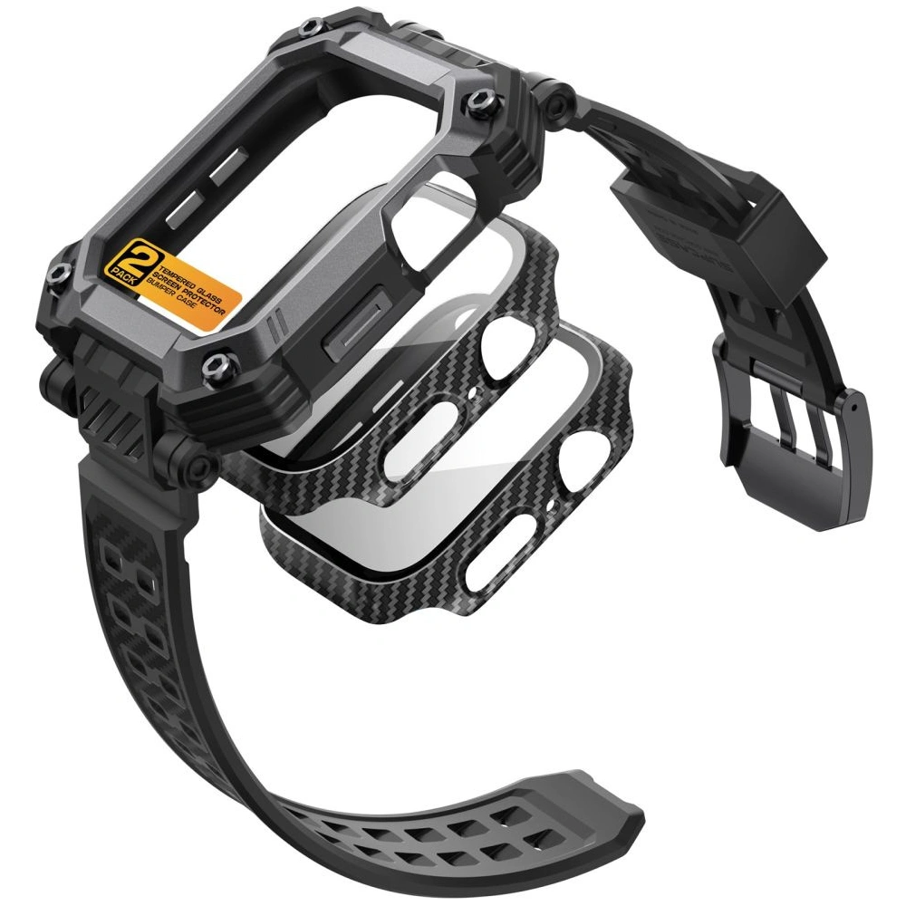 Hurtownia GSM - Set mit Case + Glas Supcase Unicorn Beetle Pro Apple Watch 4/5/6/7/SE/8/9 44/45mm Schwarz - SPC367 - {ean13} - Hurt