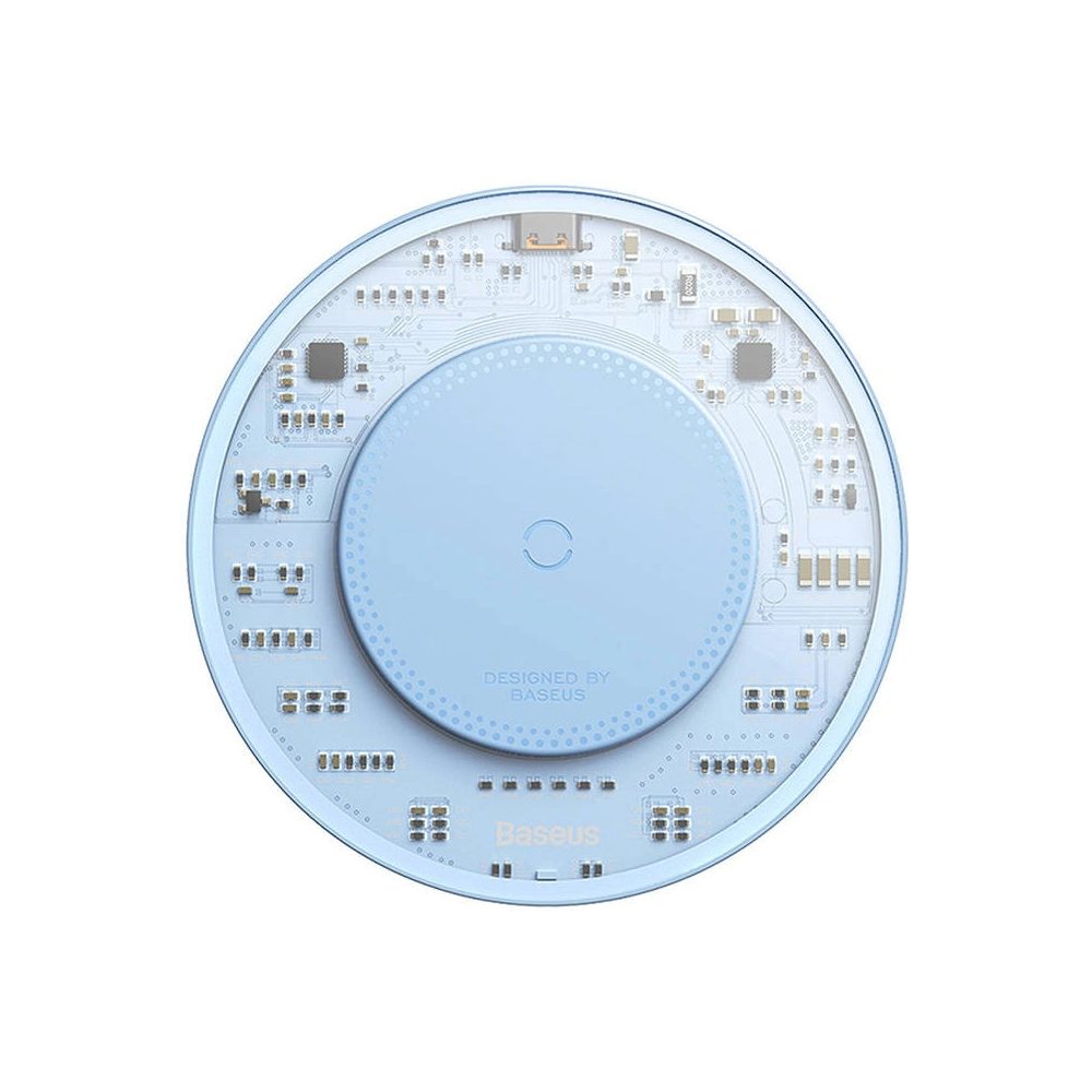 Wholesale Baseus Simple 2 Wireless Charger 15W + USB-C/USB-C cable (blue) - BSU4520 - {ean13} - Hurt