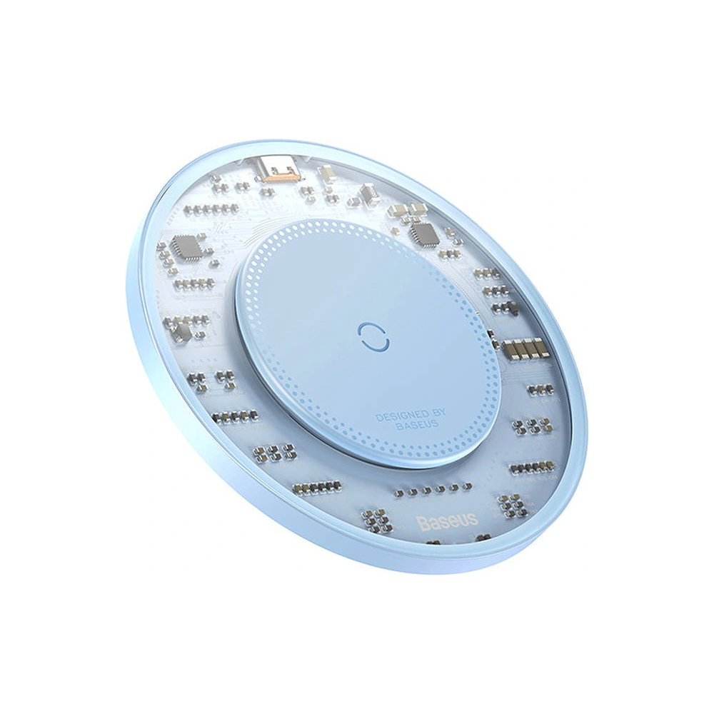 Wholesale Baseus Simple 2 Wireless Charger 15W + USB-C/USB-C cable (blue) - BSU4520 - {ean13} - Hurt