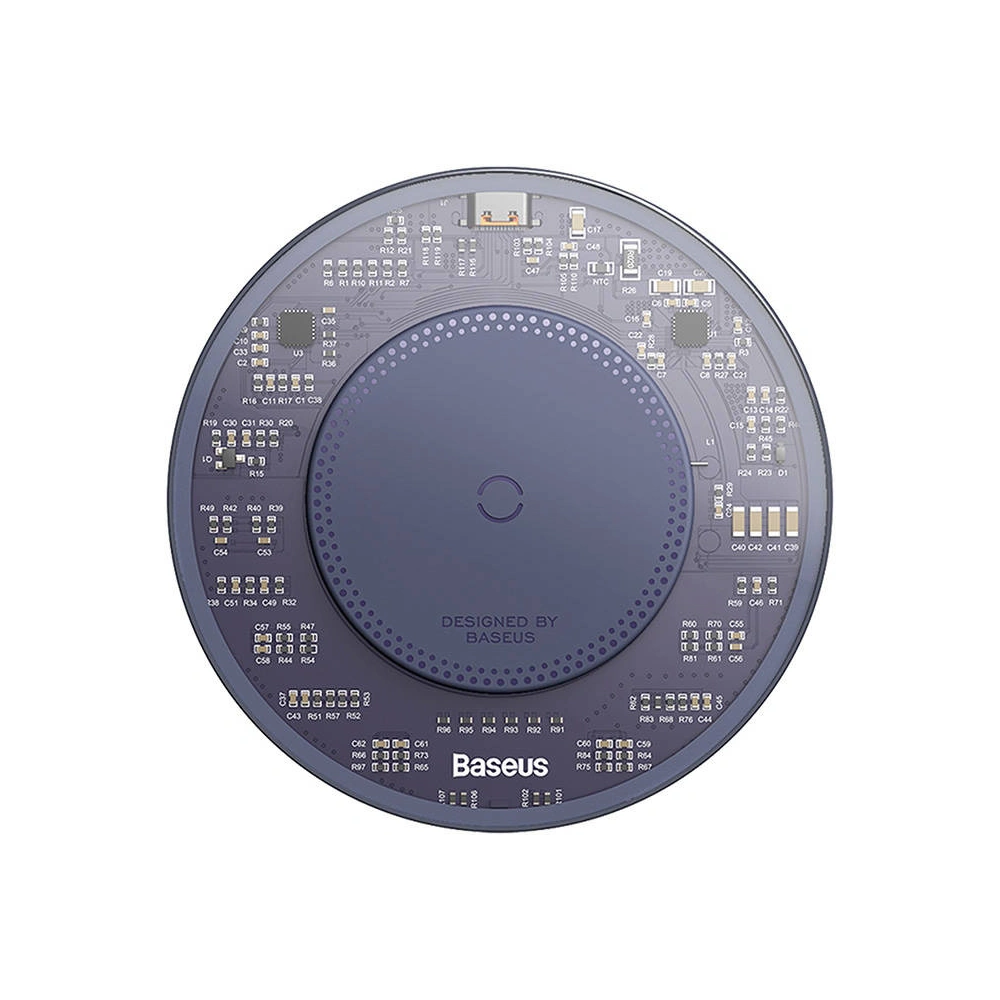 Ładowarka bezprzewodowa Baseus Simple 2 15W + kabel USB-C/USB-C (fioletowa)