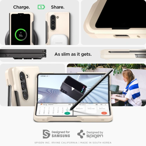 Etui Spigen Thin Fit Pen Samsung Galaxy Z Fold 5 Pearled Ivory