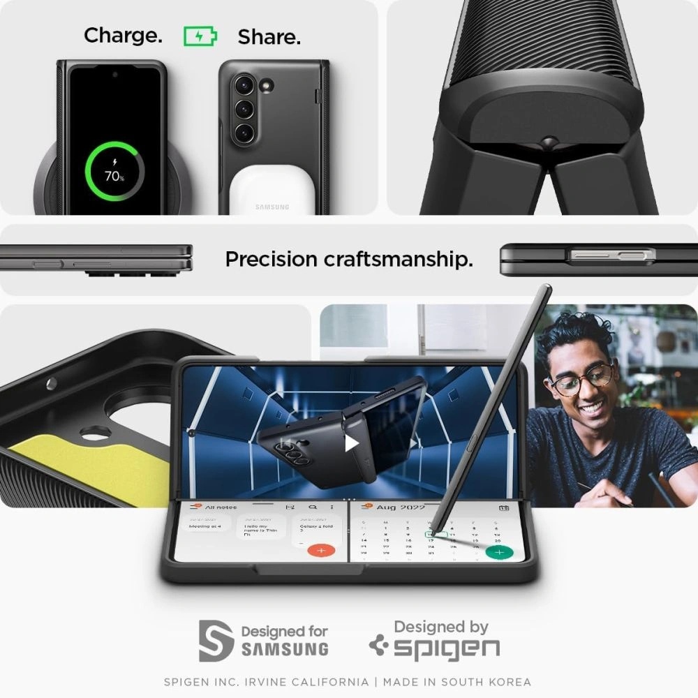 Hurtownia GSM - Etui Spigen Slim Armor Pro Samsung Galaxy Z Fold 5 Negru - SPN2904 - {ean13} - Hurt