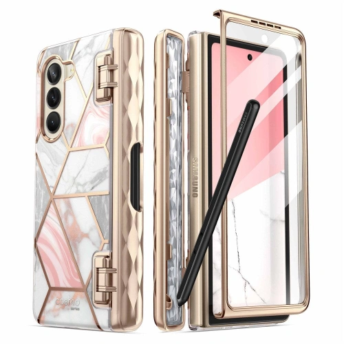 Etui Supcase Cosmo Pen Samsung Galaxy Z Fold 5 Marble Pink