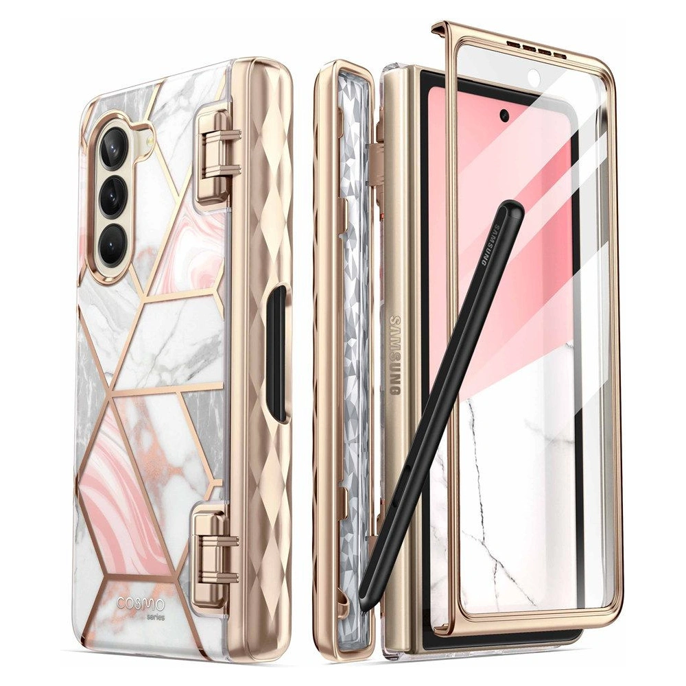 Wholesale Supcase Cosmo Pen Samsung Galaxy Z Fold 5 Marble Pink - SPC371 - {ean13} - Hurt