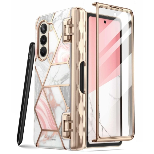 Etui Supcase Cosmo Pen Samsung Galaxy Z Fold 5 Marble Pink