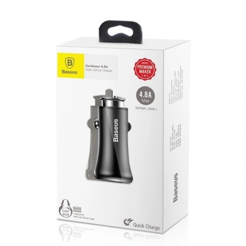  Ładowarka samochodowa Baseus Gentleman 2xUSB (czarna)