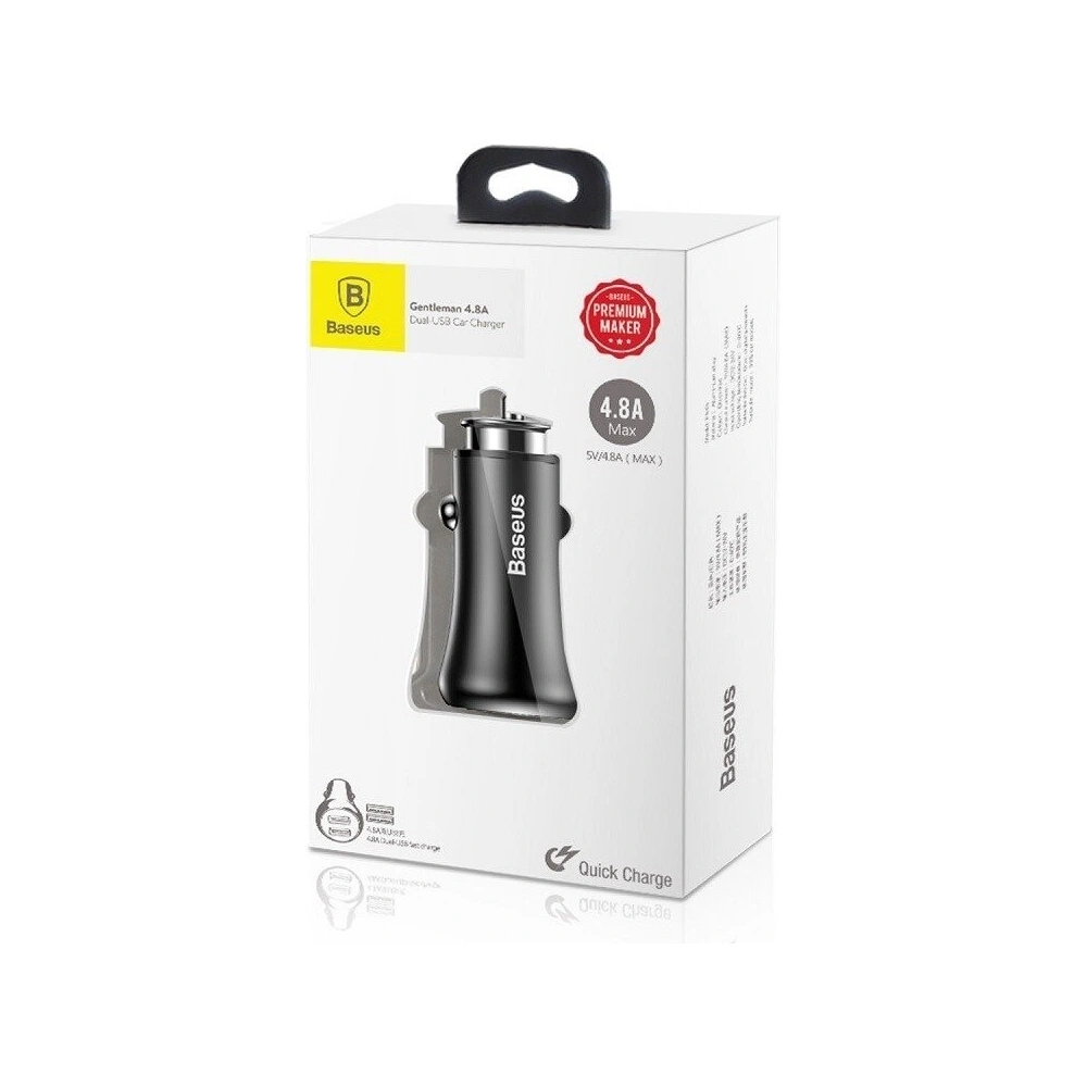 Hurtownia GSM - Autonabíječka Baseus Gentleman 2xUSB (černá) - BSU118BLK - {ean13} - Hurt