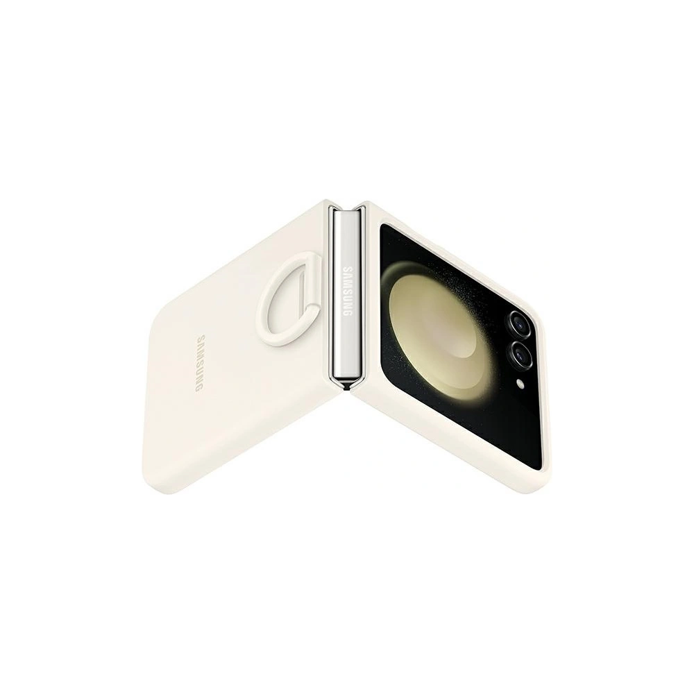Hurtownia GSM - Etui Samsung Galaxy Z Flip 5 EF-PF731TUEGWW krém/cream szilikon tok gyűrűvel - SMG899 - {ean13} - Hurt
