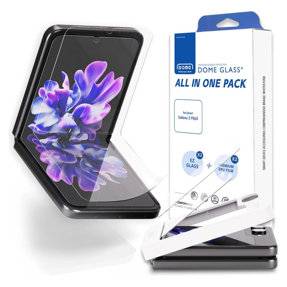 Hurtownia GSM - Whitestone All-in-one védőfólia Samsung Galaxy Z Flip 5 Clear 2+2 CSOMAG - WSD90 - {ean13} - Hurt
