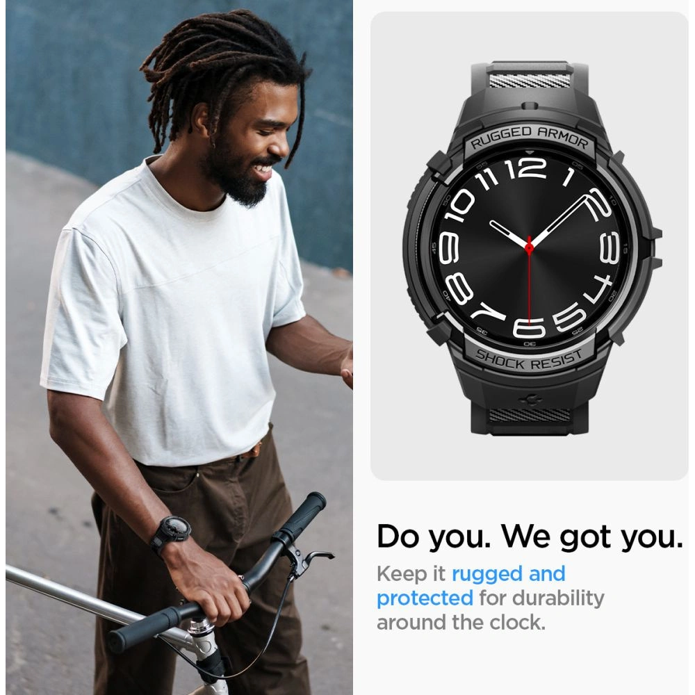 Hurtownia GSM - Pasek Spigen Rugged Armor Pro Samsung Galaxy Watch 6 Classic 43mm Matt Schwarz - SPN2914 - {ean13} - Hurt