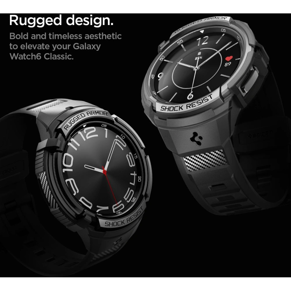 Wholesale Spigen Rugged Armor Pro Samsung Galaxy Watch 6 Classic 43mm Matte Black - SPN2914 - {ean13} - Hurt