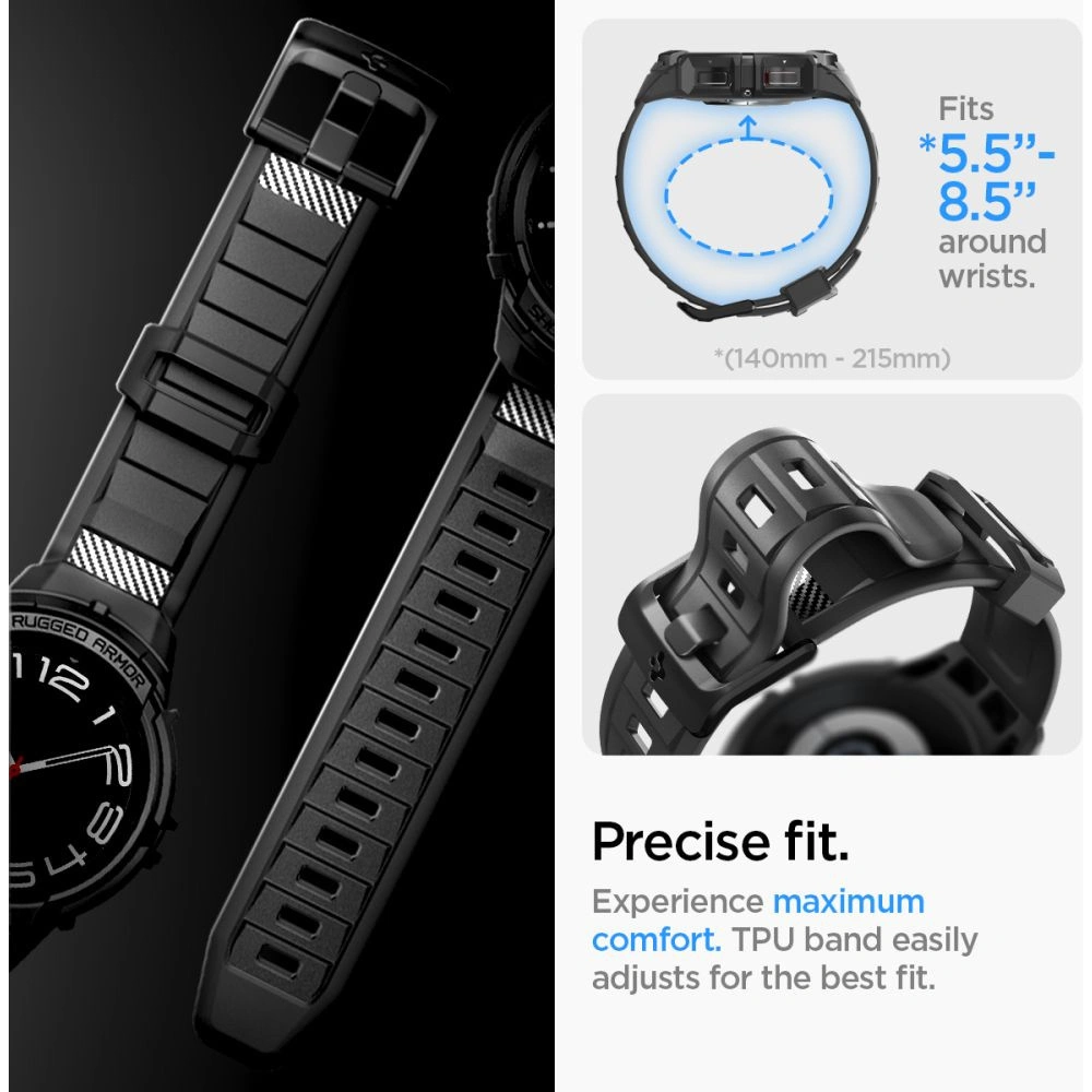 Hurtownia GSM - Pasek Spigen Rugged Armor Pro Samsung Galaxy Watch 6 Classic 43mm Matt Fekete - SPN2914 - {ean13} - Hurt