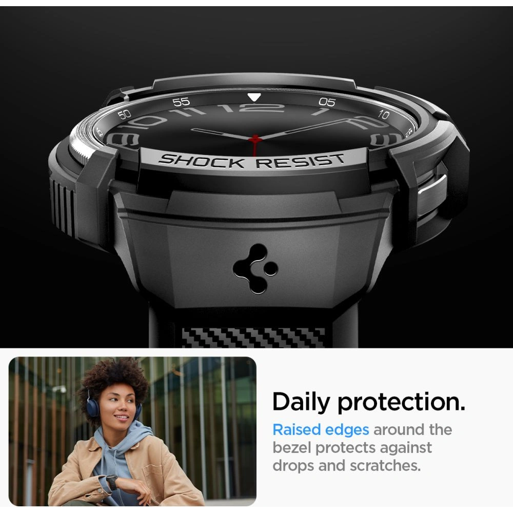Wholesale Spigen Rugged Armor Pro Samsung Galaxy Watch 6 Classic 43mm Matte Black - SPN2914 - {ean13} - Hurt