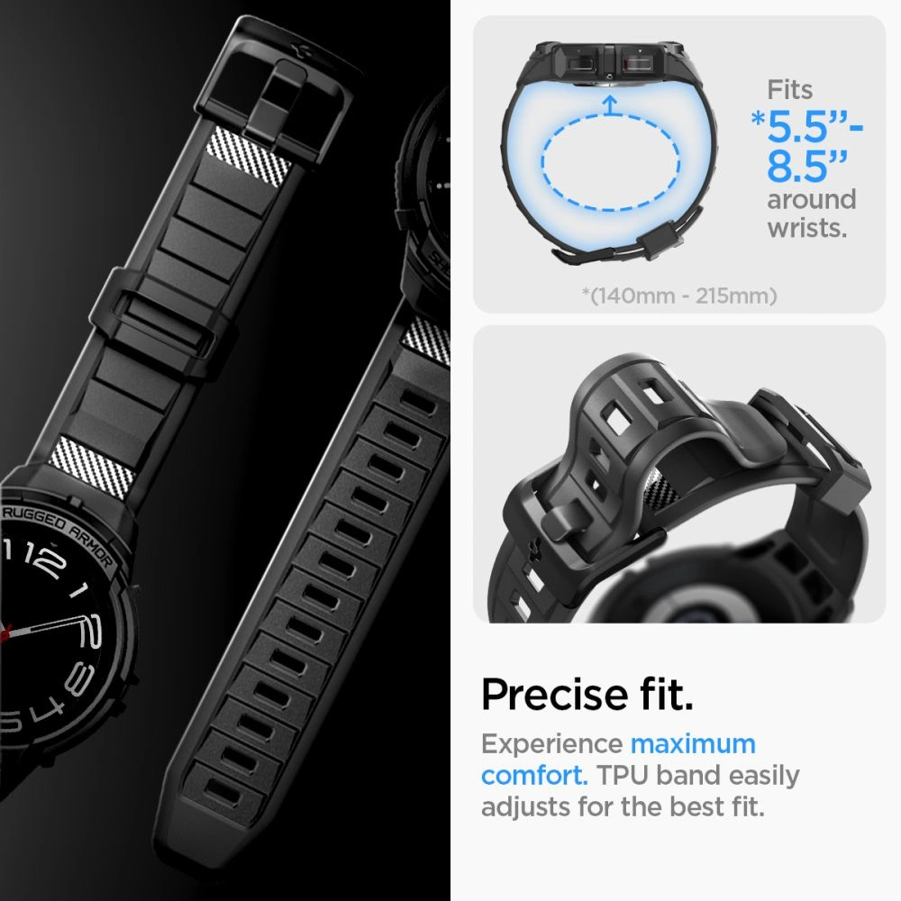 Hurtownia GSM - Pasek Spigen Rugged Armor Pro Samsung Galaxy Watch 6 Classic 47mm Matt Schwarz - SPN2915 - {ean13} - Hurt