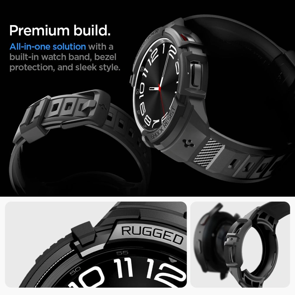 Hurtownia GSM - Pasek Spigen Rugged Armor Pro Samsung Galaxy Watch 6 Classic 47mm Matná Černá - SPN2915 - {ean13} - Hurt
