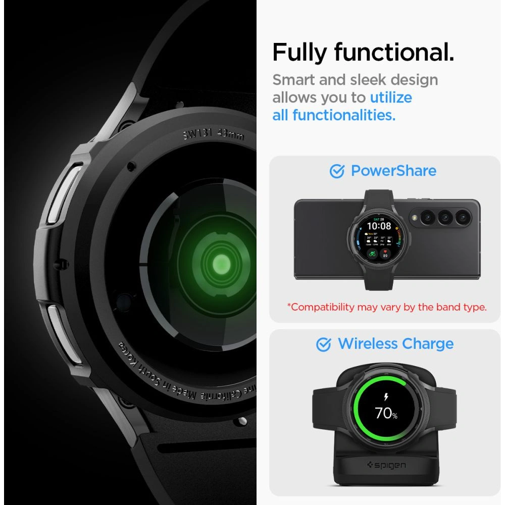 Wholesale Spigen Liquid Air Samsung Galaxy Watch 6 Classic 43mm Matte Black - SPN2918 - {ean13} - Hurt