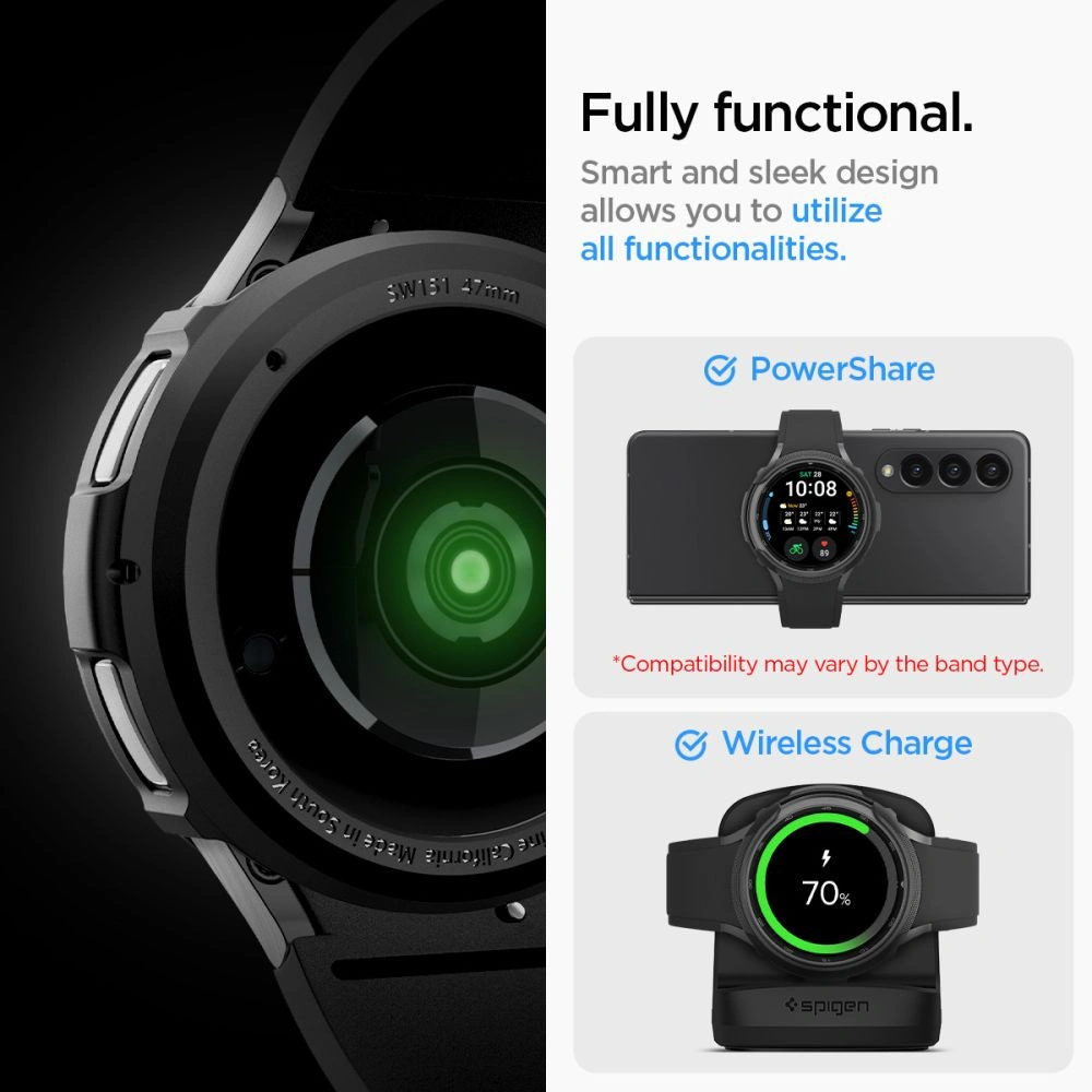 Wholesale Spigen Liquid Air Samsung Galaxy Watch 6 Classic 47mm Matte Black - SPN2919 - {ean13} - Hurt