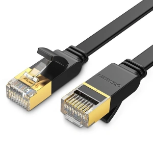Hurtownia GSM - Cablu de rețea plat UGREEN NW106 Ethernet RJ45, Cat.7, STP, 10m (negru) - UGR1669 - {ean13} - Hurt