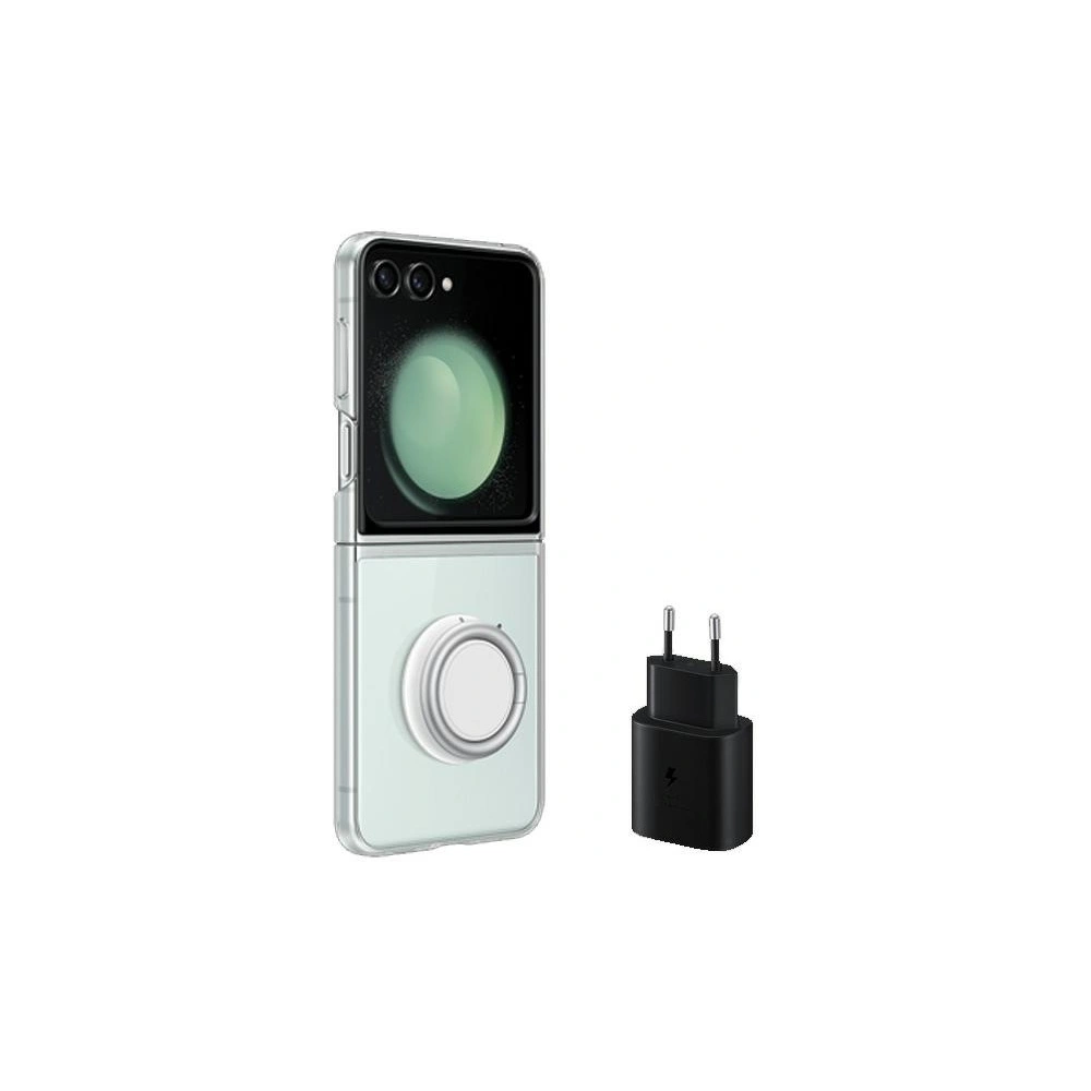 Hurtownia GSM - Etui Samsung Galaxy Z Flip 5 EF-XF73KKTEGWW transparent/transparent Starter Pack + încărcător TA800 - SMG915 - {ean13} - Hurt