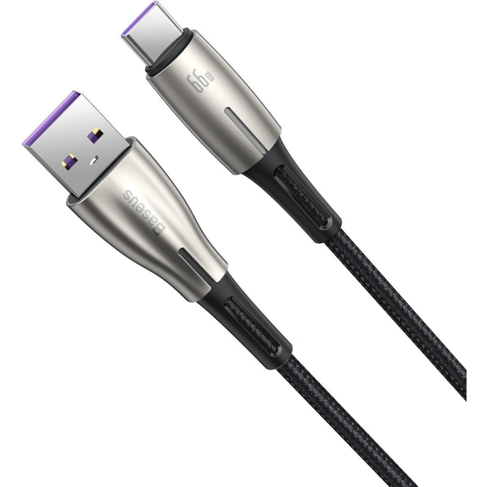 Hurtownia GSM - Kabel Baseus ve tvaru kapky vody USB-A/USB-C LED 66W 6A 1m (černý) - BSU4525 - {ean13} - Hurt