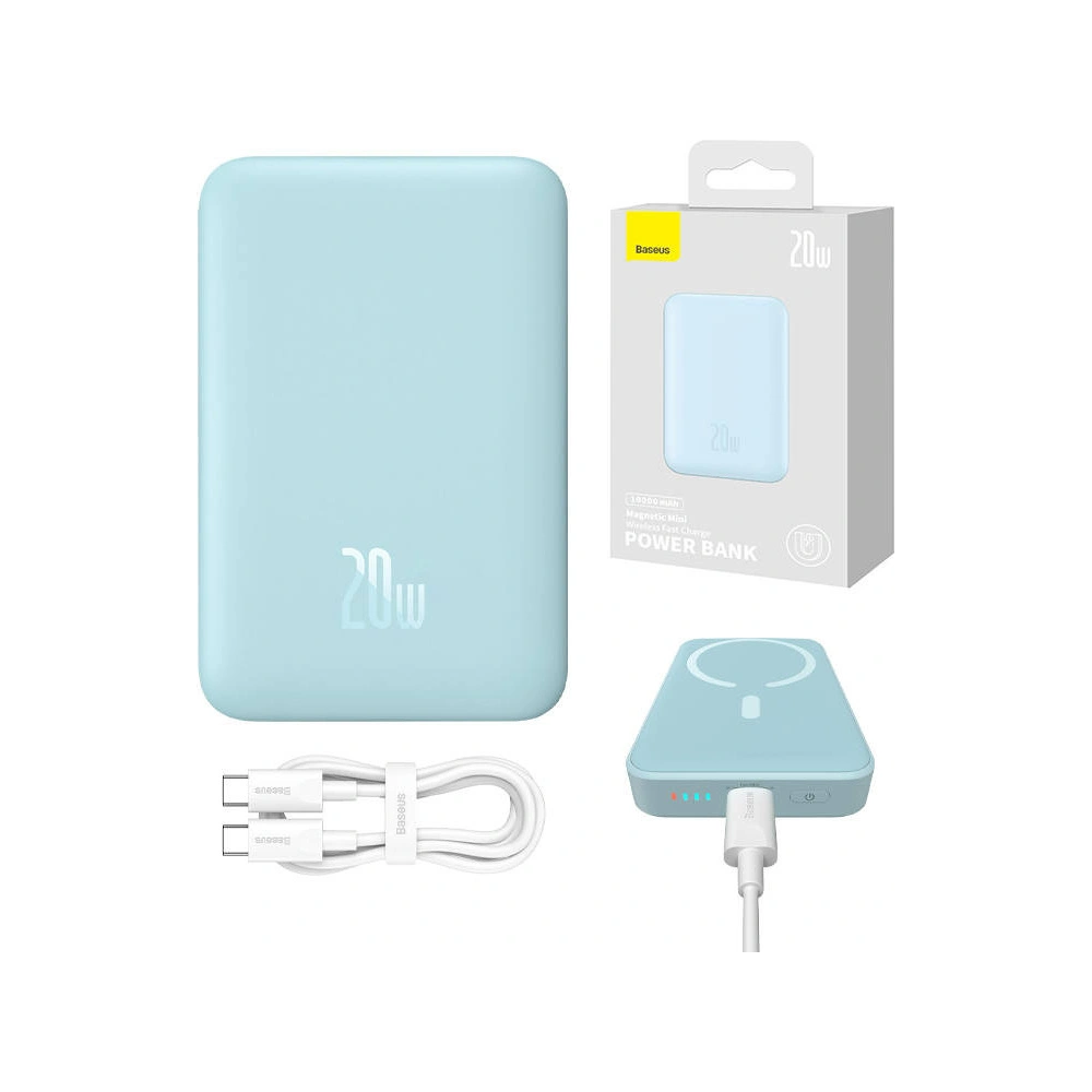 Wholesale Baseus Magnetic Mini Powerbank 10000mAh 20W (blue) - BSU4526 - {ean13} - Hurt