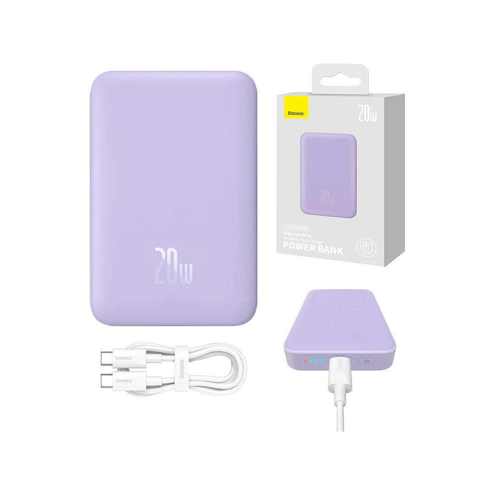 Wholesale Baseus Magnetic Mini Powerbank 10000mAh 20W (purple) - BSU4527 - {ean13} - Hurt