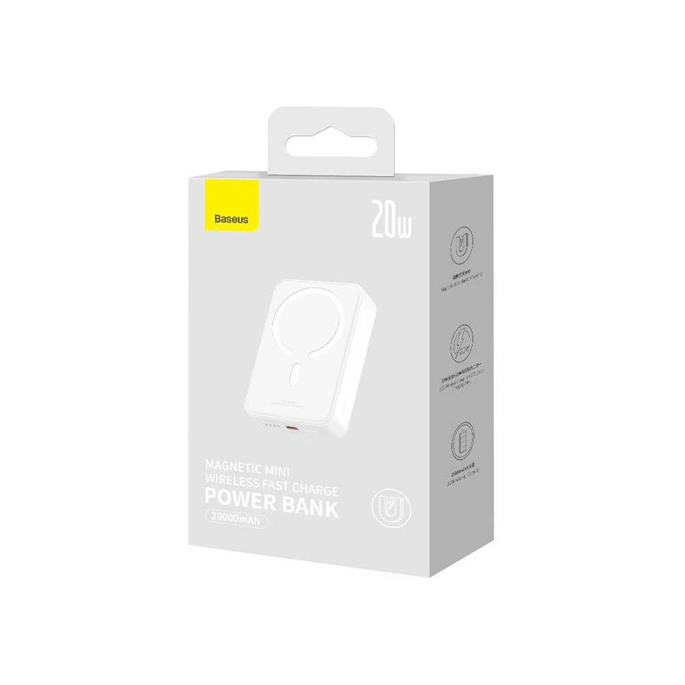 Hurtownia GSM - Powerbank Baseus Magnetic Mini 20000mAh 20W (biały) - BSU4528 - {ean13} - Hurt