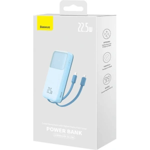 Powerbank Baseus Comet 10000mAh 22.5W + kabel USB-A/USB-C (niebieski)