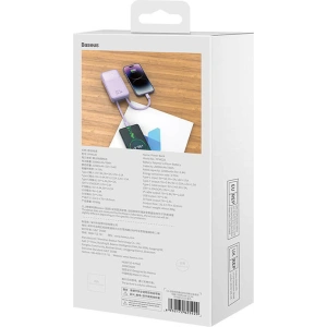 Powerbank Baseus Comet 10000mAh 22.5W + kabel USB-A/USB-C (fioletowy)