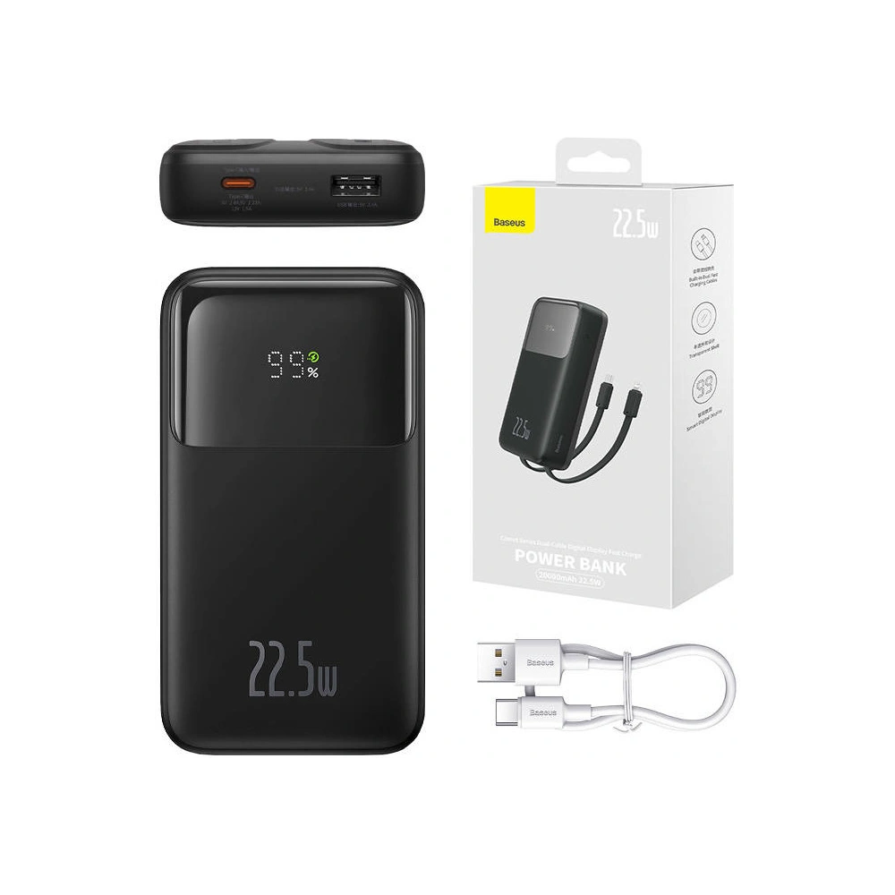 Hurtownia GSM - Powerbank Baseus Comet 20000mAh 22.5W + kabel USB-A/USB-C (černý) - BSU4534 - {ean13} - Hurt