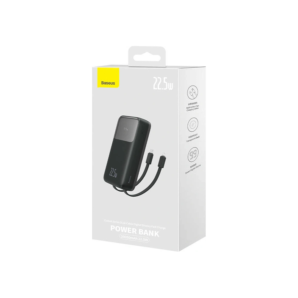 Hurtownia GSM - Powerbank Baseus Comet 20000mAh 22.5W + kabel USB-A/USB-C (černý) - BSU4534 - {ean13} - Hurt