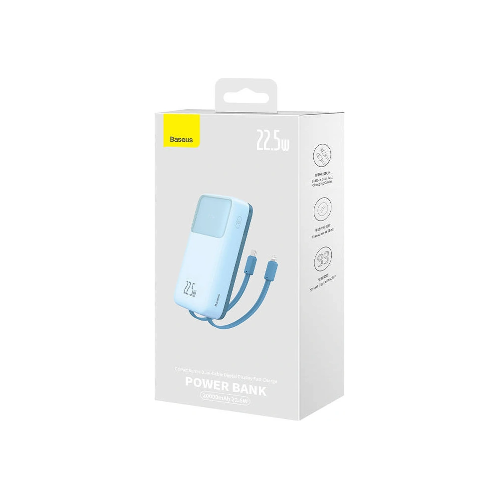 Hurtownia GSM - Powerbank Baseus Comet 20000mAh 22.5W + USB-A/USB-C Kabel (blau) - BSU4536 - {ean13} - Hurt