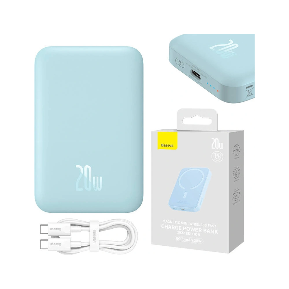 Hurtownia GSM - Powerbank Baseus Magnetic Mini 6000mAh 20W (modrý) - BSU4538 - {ean13} - Hurt