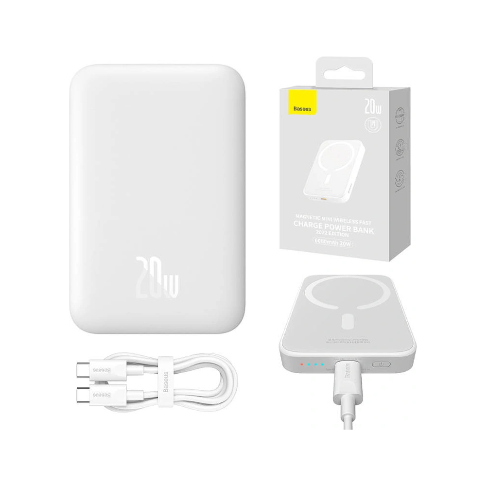 Hurtownia GSM - Powerbank Baseus Magnetic Mini 6000mAh 20W (weiß) - BSU4543 - {ean13} - Hurt