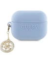 Etui Guess GUAP23DSLGHDB Apple AirPods Pro 2 kryt modrý/blue 3D gumový 4G diamantový přívěsek