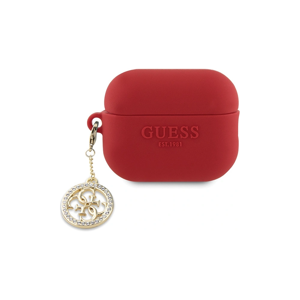 Etui Guess GUAP23DSLGHDF Apple AirPods Pro 2 cover czerwony/fuschia 3D Rubber 4G Diamond Charm