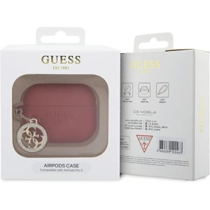 Etui Guess GUAP23DSLGHDF Apple AirPods Pro 2 cover czerwony/fuschia 3D Rubber 4G Diamond Charm
