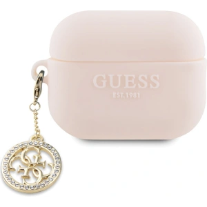 Hurtownia GSM - Etui Guess GUAP23DSLGHDP Apple AirPods Pro 2 kryt růžový/pink 3D guma 4G diamantový přívěsek - GUE2677 - {ean13} - Hurt
