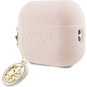 Etui Guess GUAP23DSLGHDP Apple AirPods Pro 2 cover różowy/pink 3D Rubber 4G Diamond Charm