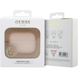 Etui Guess GUAP23DSLGHDP Apple AirPods Pro 2 cover różowy/pink 3D Rubber 4G Diamond Charm