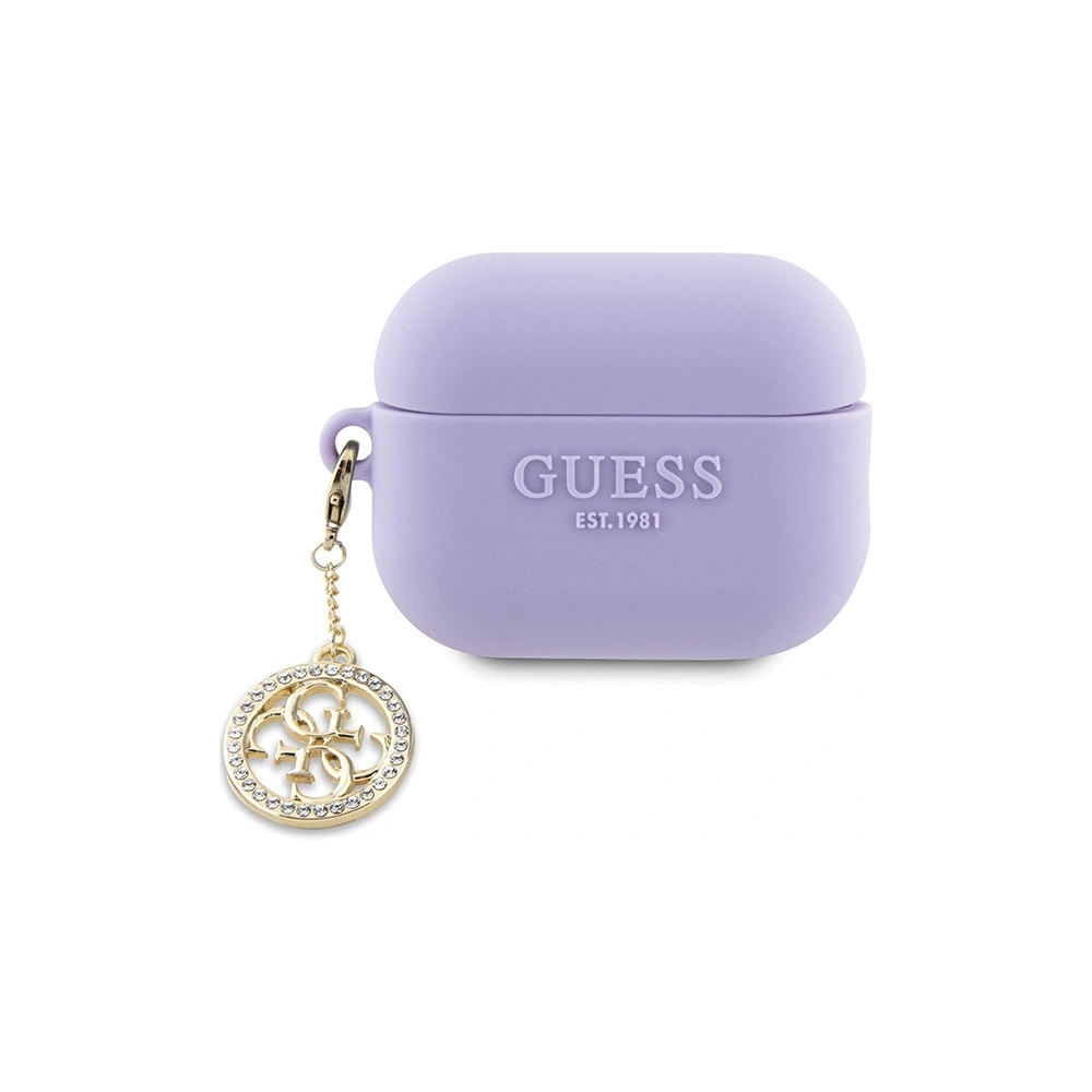 Hurtownia GSM - Etui Guess GUAP23DSLGHDU Apple AirPods Pro 2 kryt purpurový/purple 3D Rubber 4G Diamond Charm - GUE2678 - {ean13} - Hurt