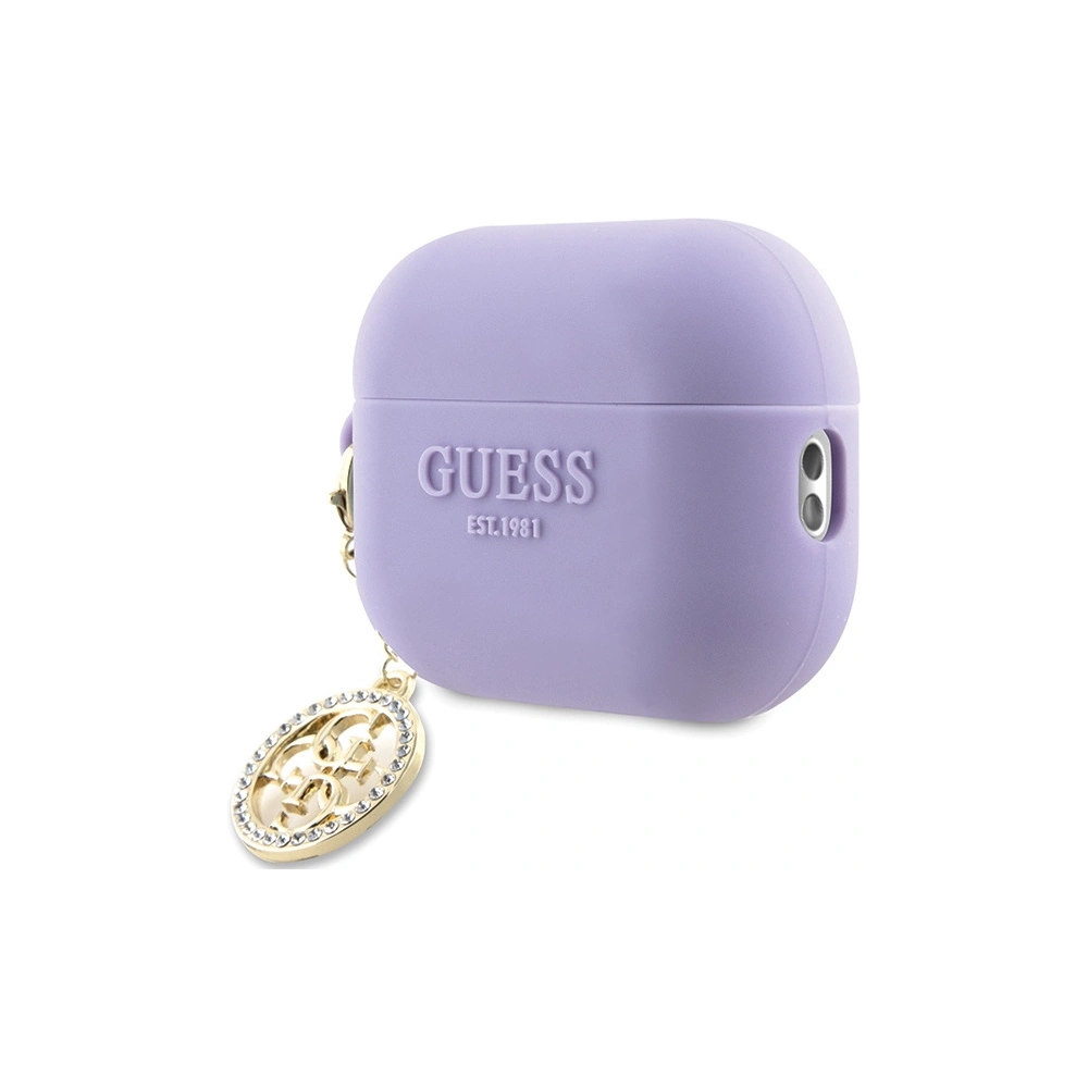 Hurtownia GSM - Etui Guess GUAP23DSLGHDU Apple AirPods Pro 2 kryt purpurový/purple 3D Rubber 4G Diamond Charm - GUE2678 - {ean13} - Hurt